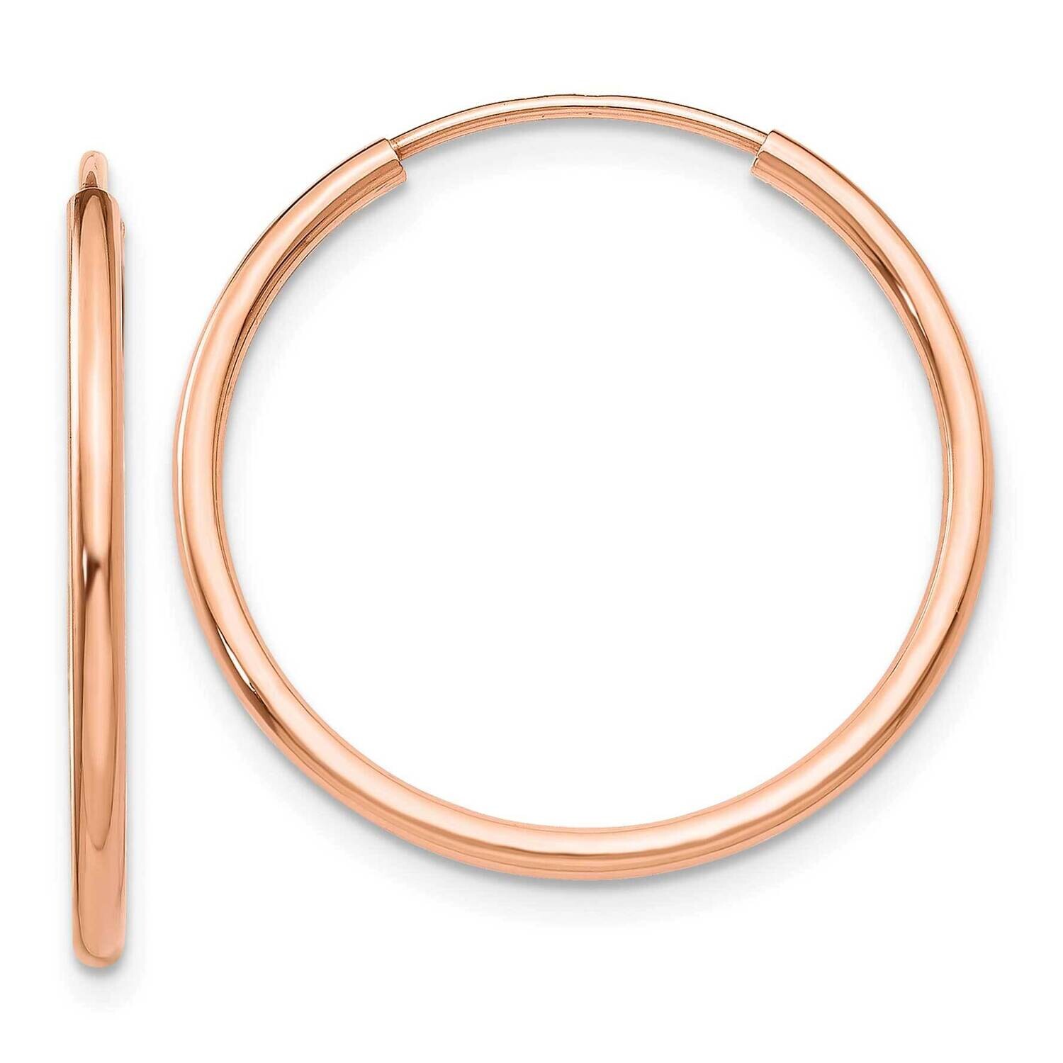 Polished Endless Tube Hoop Earrings 10k Rose Gold 10TF784, MPN: 10TF784,