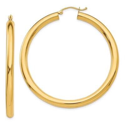 4mm Lightweight Tube Hoop Earrings 10k Polished Gold 10T952L, MPN: 10T952L,