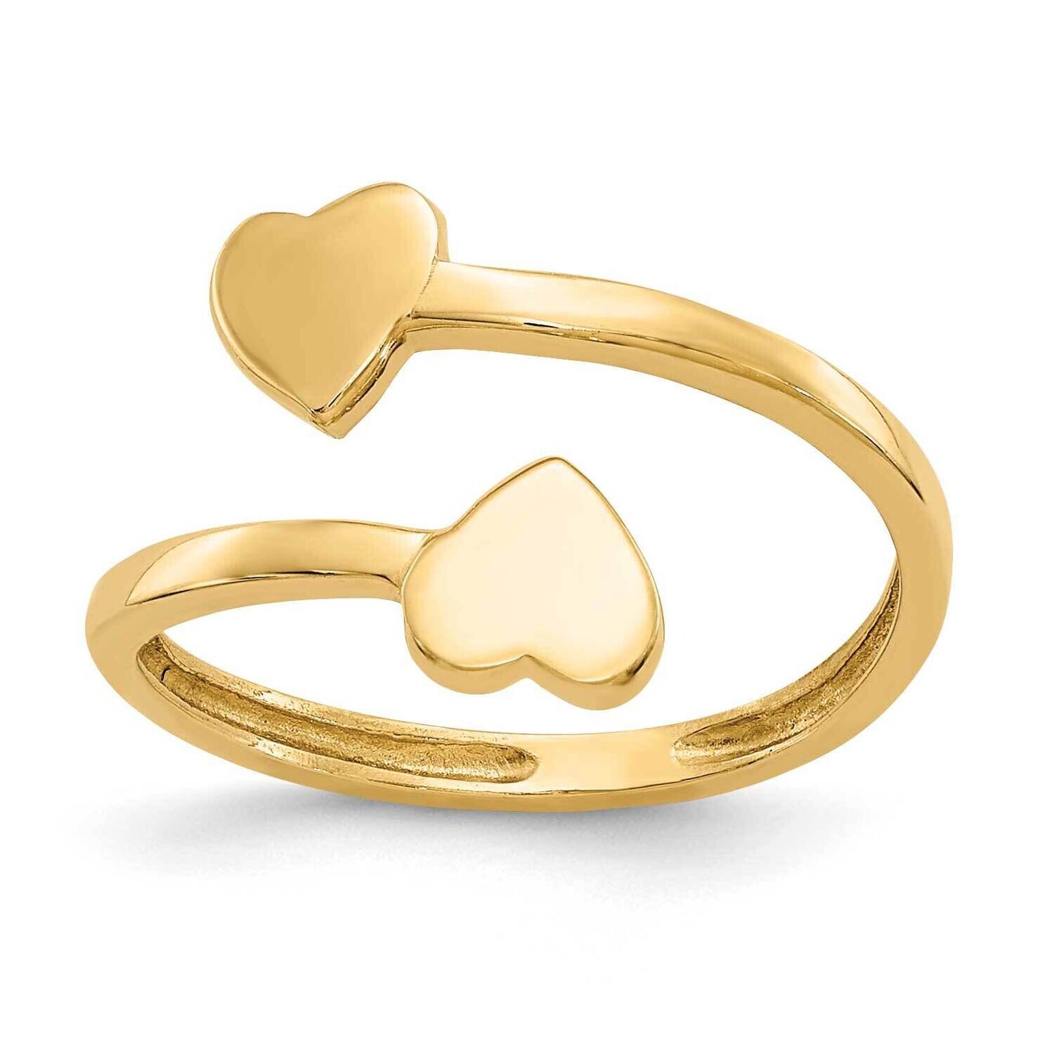 Double Heart Toe Ring 10k Gold 10D1935