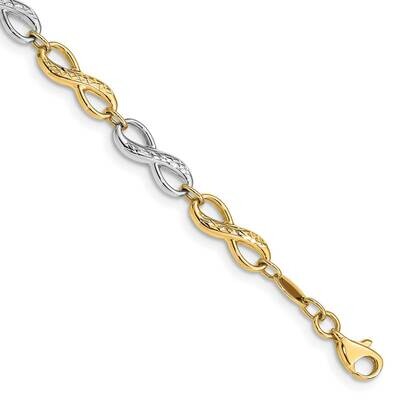 Infinity Symbol Bracelet 7.5 Inch 10k Two-Tone Gold 10FB1521-7.5, MPN: 10FB1521-7.5, 196904097595