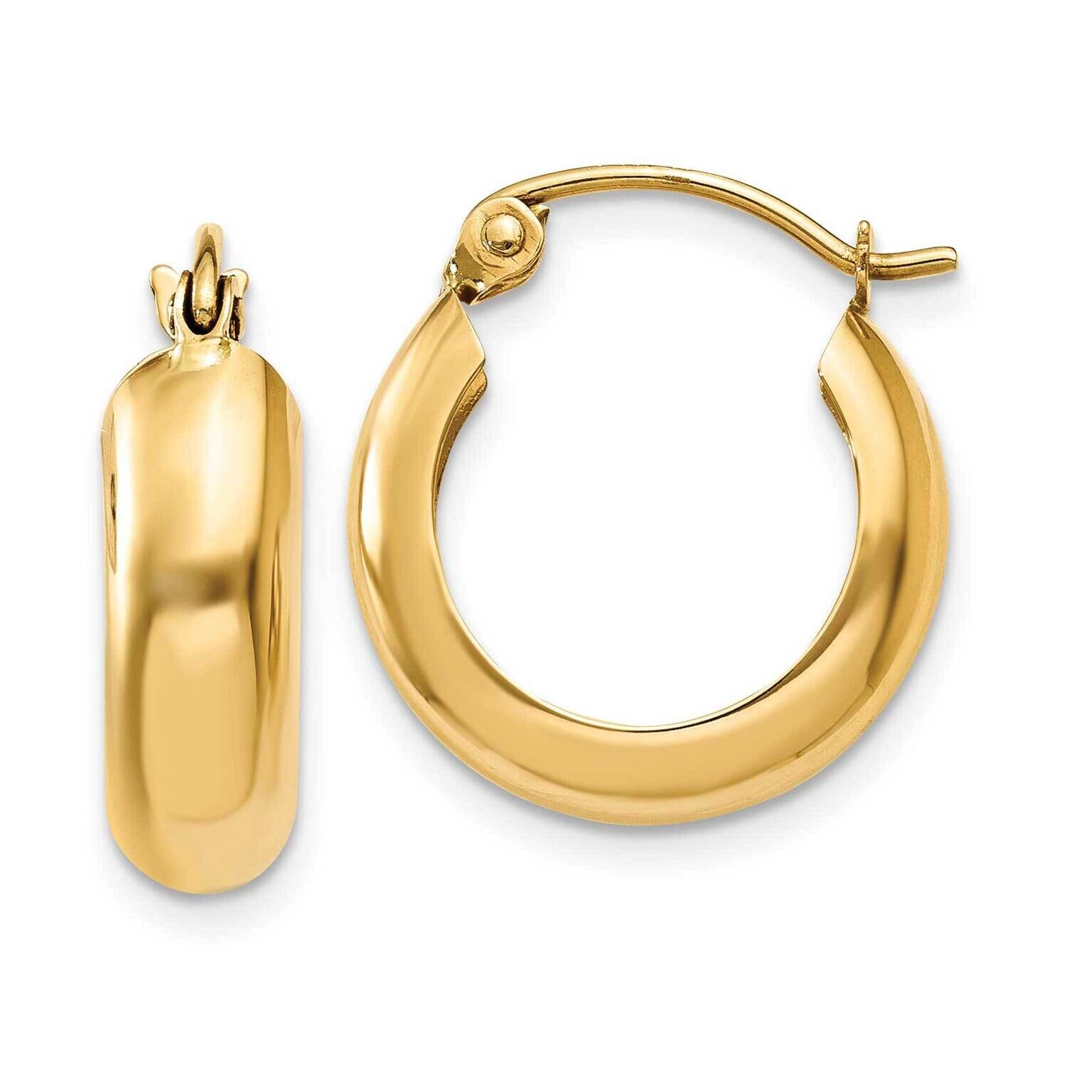 4.75mm Round Hoop Earrings 10k Polished Gold 10TF140, MPN: 10TF140,