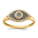 Blue White CZ Evil Eye Ring 10k Polished Gold 10C1504, MPN: 10C1504, 196904097663