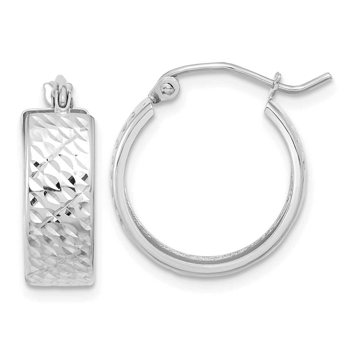 Diamond-Cut Hoop Earrings 10k White Gold 10TF1072W
