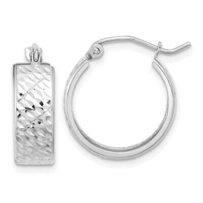 Diamond-Cut Hoop Earrings 10k White Gold 10TF1072W, MPN: 10TF1072W,