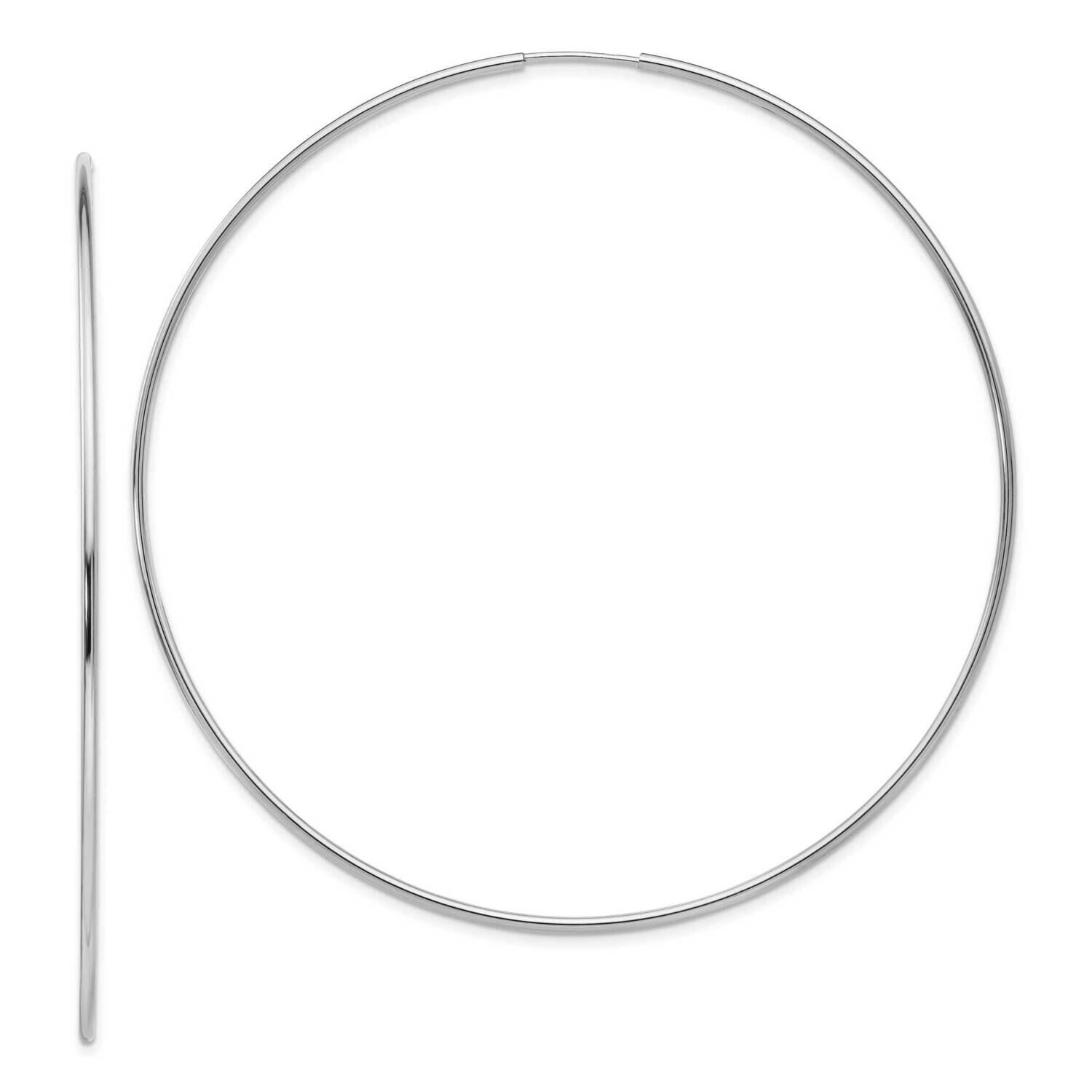 Polished Endless Tube Hoop Earrings 10k White Gold 10TF799, MPN: 10TF799,