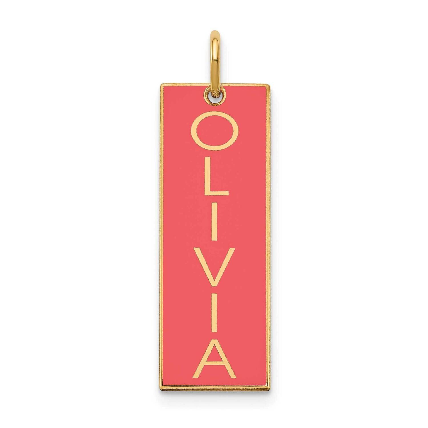 Large Enameled Name Bar Charm 10k White Gold 10XNA1149Y, MPN: 10XNA1149Y,