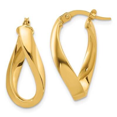 Twisted Oval Hoop Earrings 10k Polished Gold 10ER332, MPN: 10ER332,
