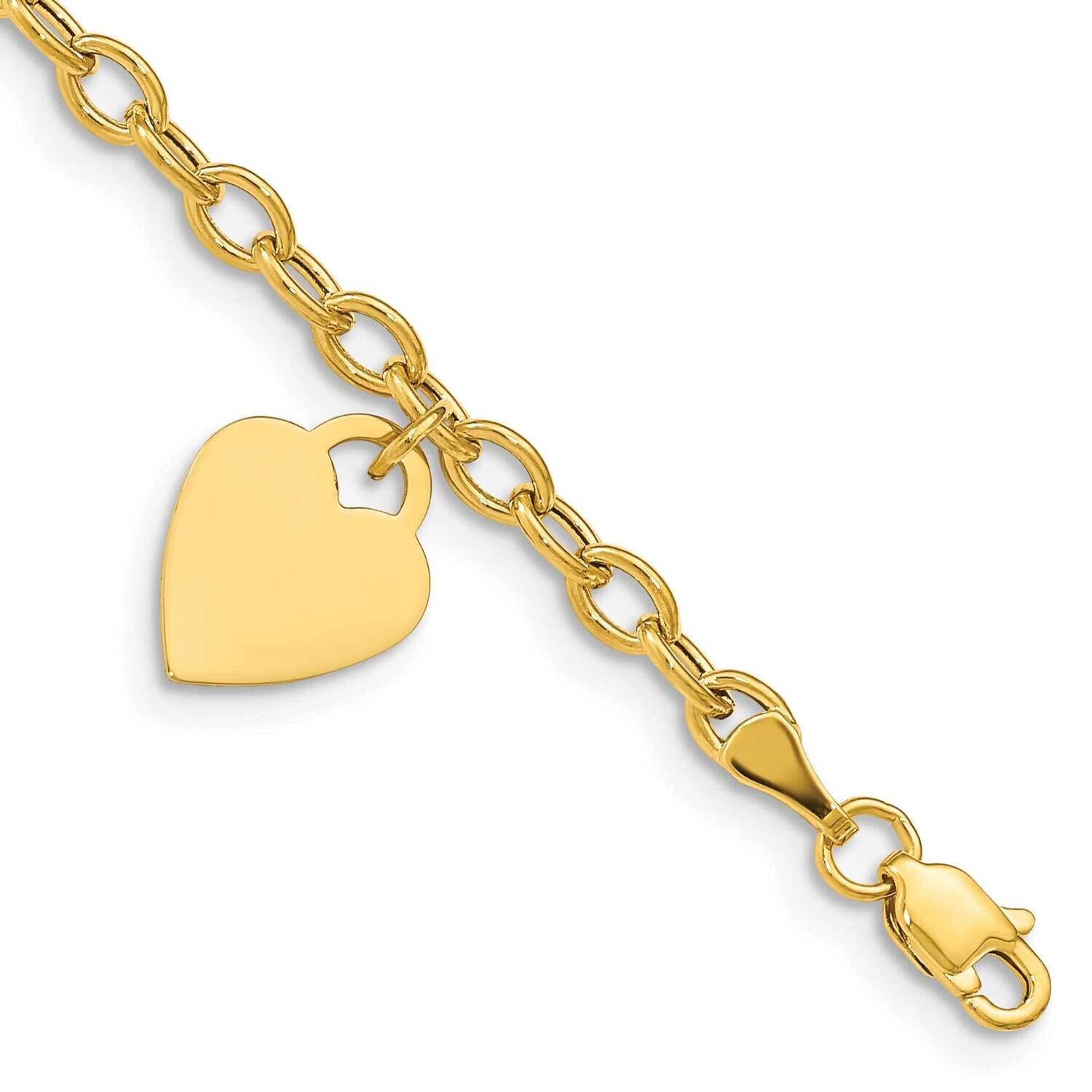 Dangle Heart Child&#39;s Bracelet 6 Inch 10k Gold 10SF1822-6