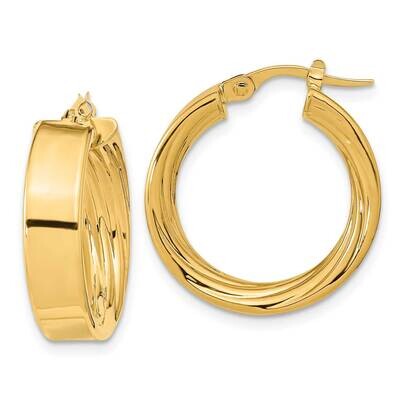 Textured Inside Hoop Earrings 10k Polished Gold 10TF1994, MPN: 10TF1994,