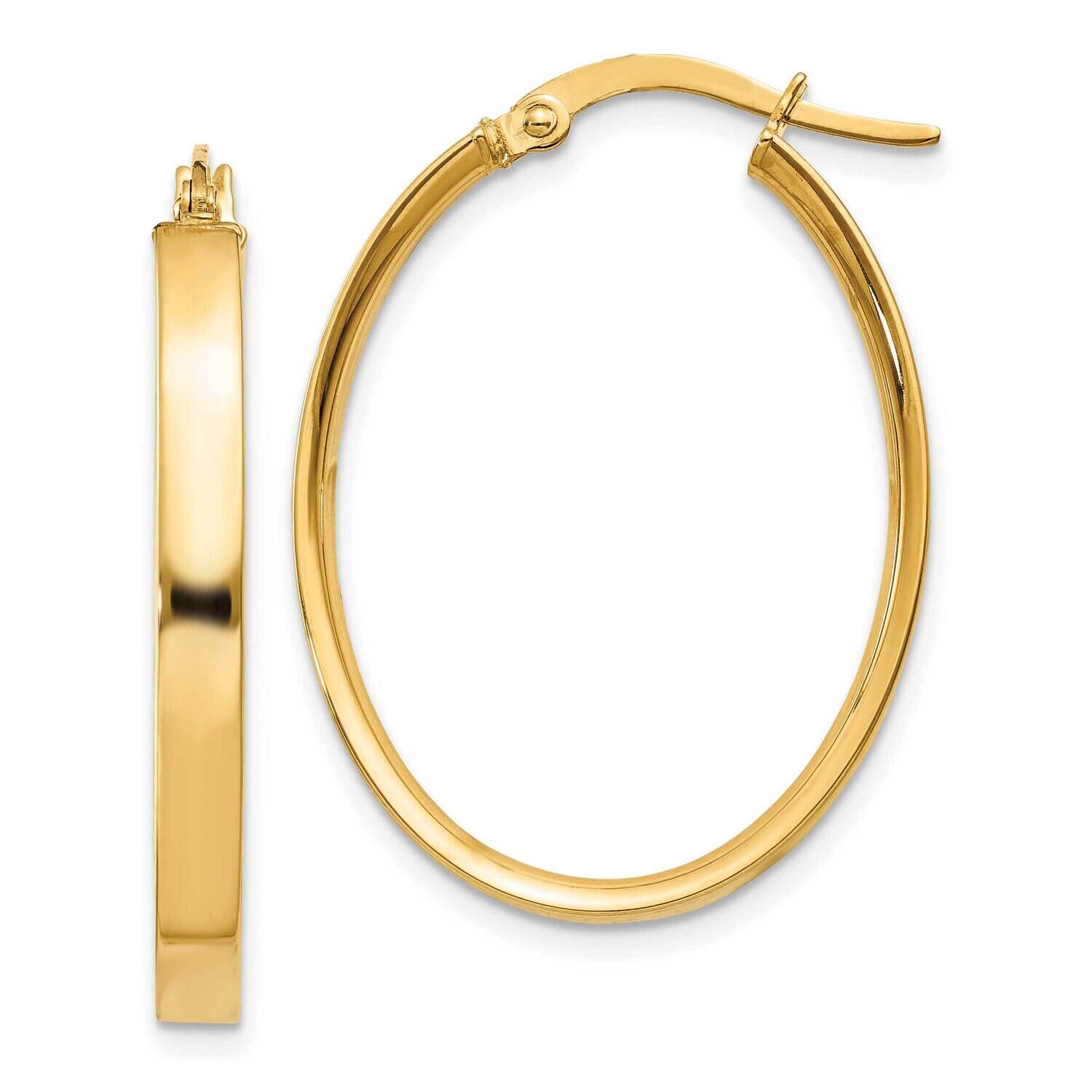3mm Oval Hoop Earrings 10k Gold 10PRE557, MPN: 10PRE557,