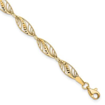 Filigree Diamond Cut 7.25 Inch Bracelet 10k Gold 10FB1336Y-7.25, MPN: 10FB1336Y-7.25,