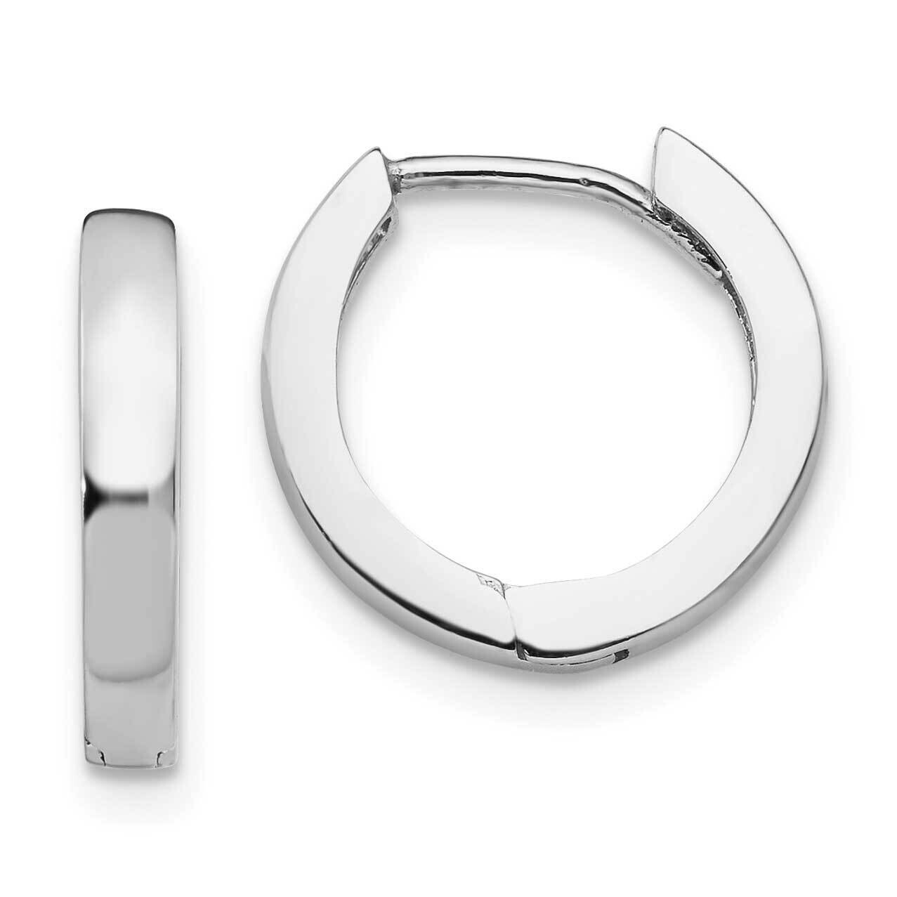 Round Hinged Hoop Earrings 10k White Gold 10TM608, MPN: 10TM608,