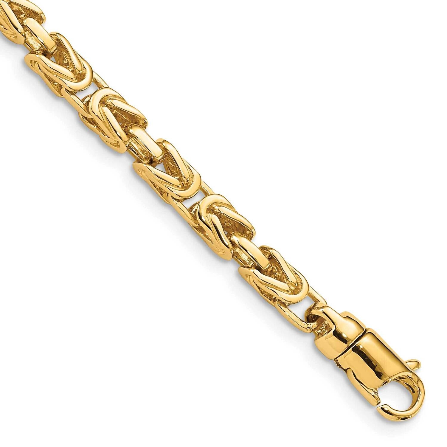 4.1mm Hand-Polished Byzantine Link Bracelet 7.5 Inch 10k Gold 10LK744-7.5