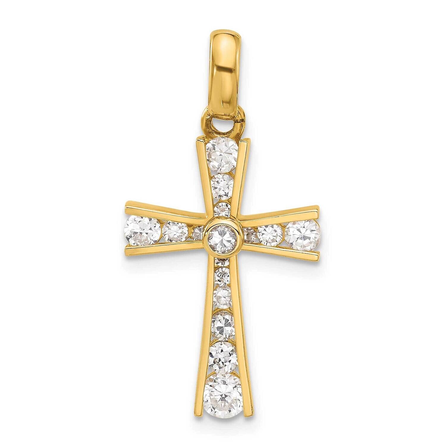 CZ Latin Cross Pendant 10k Polished Gold 10C1500 by Men&#39;s Jewelry and Accessories, MPN: 10C1500,