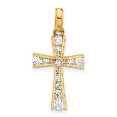 CZ Latin Cross Pendant 10k Polished Gold 10C1500 by Men&#39;s Jewelry and Accessories, MPN: 10C1500,
