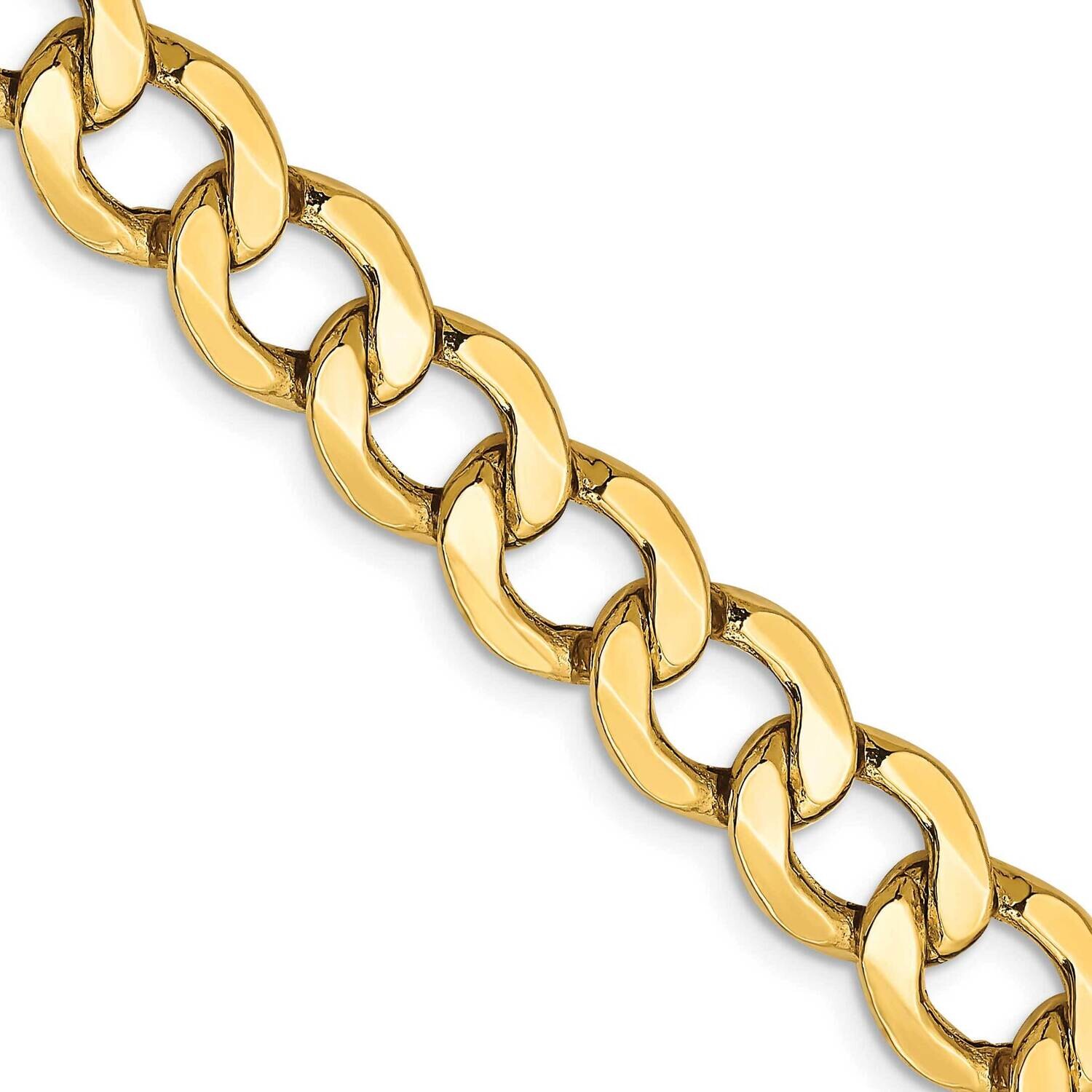 9mm Semi-Solid Curb Chain 24 Inch 10k Gold 10BC111-24 by Men&#39;s Jewelry and Accessories, MPN: 10BC11…