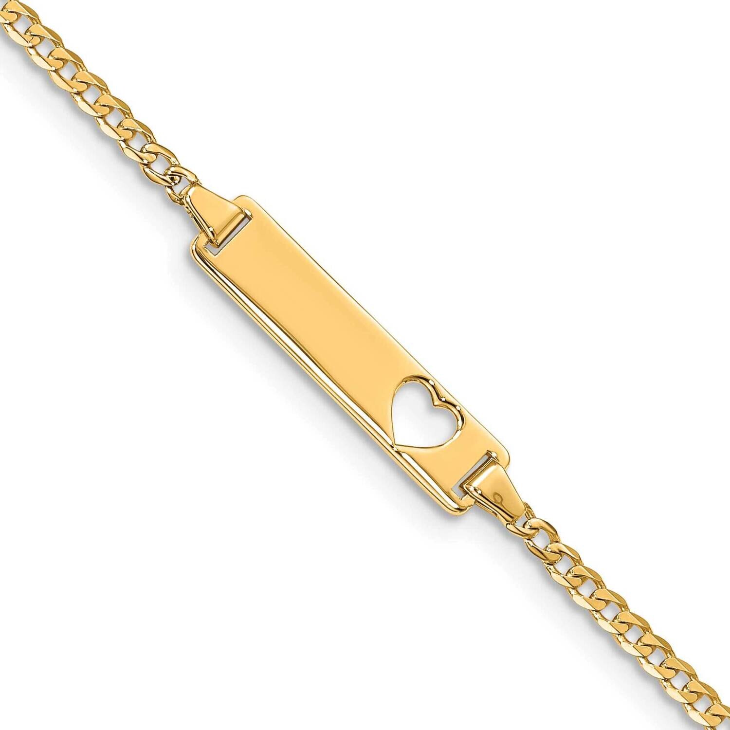 Flat Curb Link Id Bracelet 8 Inch 10k Gold 10LID10-8, MPN: 10LID10-8,