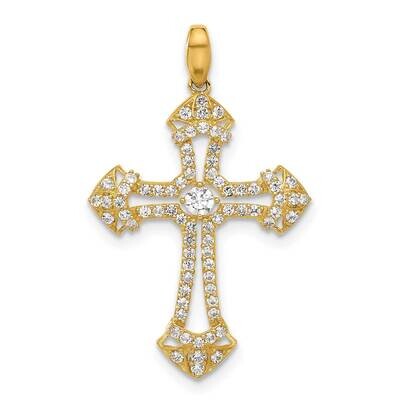 CZ Fancy Cross Pendant 10k Polished Gold 10C1502 by Men&#39;s Jewelry and Accessories, MPN: 10C1502,
