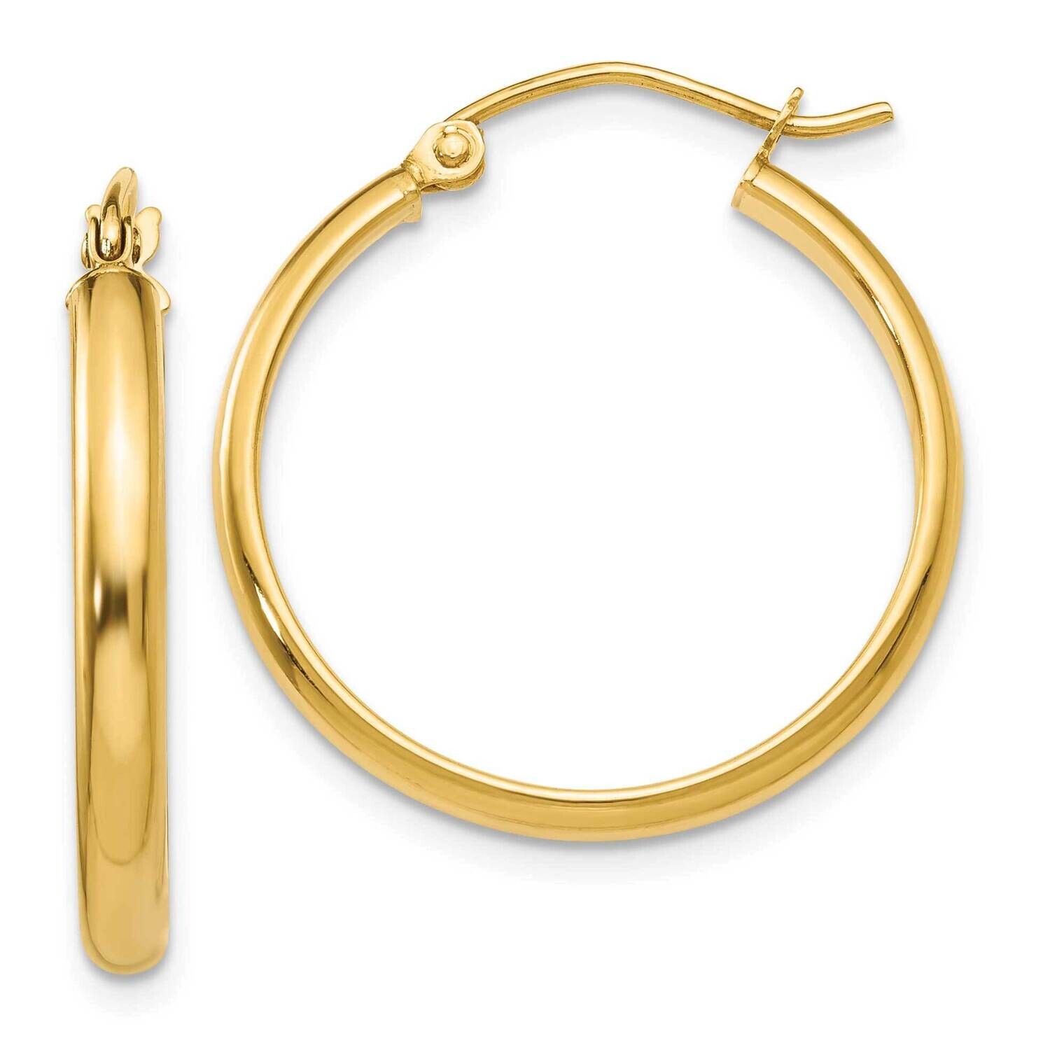 Round Tube Hoop Earrings 10k Gold 10TC140