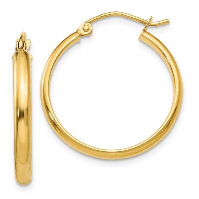 Round Tube Hoop Earrings 10k Gold 10TC140, MPN: 10TC140,