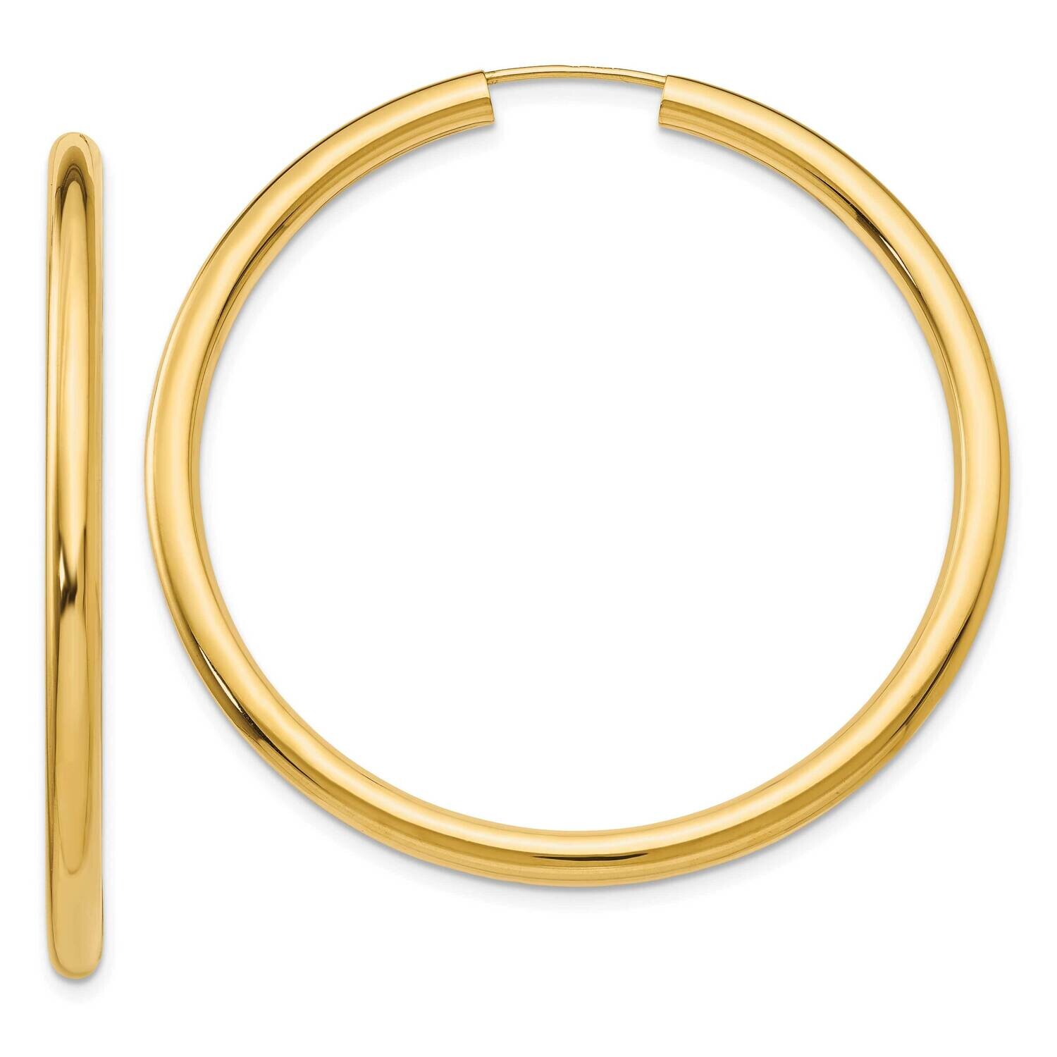Endless Tube Hoop Earrings 10k Polished Gold 10TF810, MPN: 10TF810,