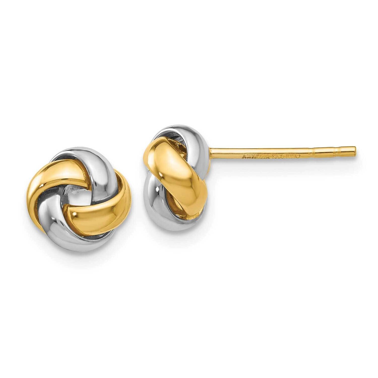 Knot Post Earrings 10k Two-Tone Gold 10TL944, MPN: 10TL944, 196904097182