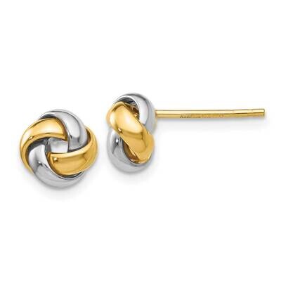 Knot Post Earrings 10k Two-Tone Gold 10TL944, MPN: 10TL944, 196904097182