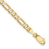 4mm Flat Figaro Chain 9 Inch 10k Gold 10FG100-9, MPN: 10FG100-9,