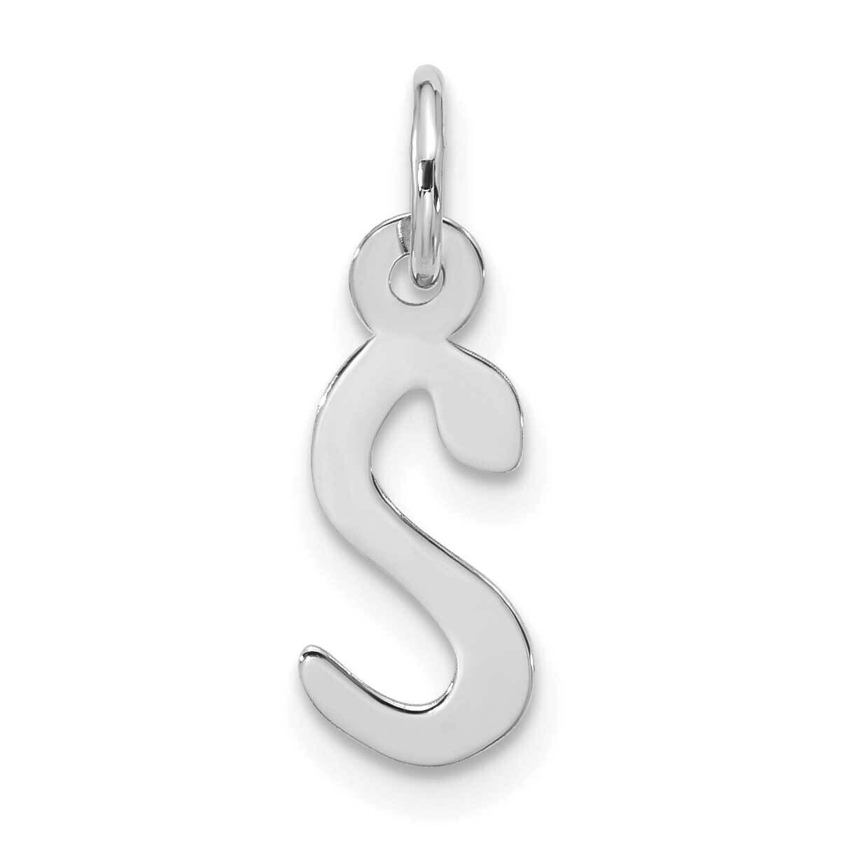 Large Slanted Block Initial S Charm 10k White Gold 10WC1555S, MPN: 10WC1555S,