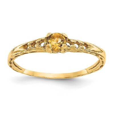 Madi K 3mm Citrine Birthstone Baby Ring 10k Gold 10GK134, MPN: 10GK134,