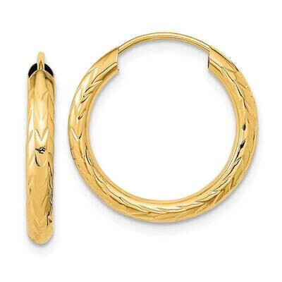 &amp; Diamond-Cut Endless Hoop Earrings 10k Polished Gold 10TF1004, MPN: 10TF1004,