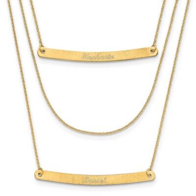 Brushed 3 Chain 2 Bars Necklace 10k Gold 10XNA652Y, MPN: 10XNA652Y,