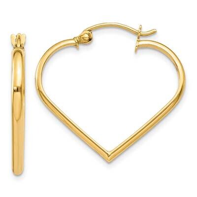 2mm Heart Hoop Earrings 10k Polished Gold 10TH287, MPN: 10TH287,