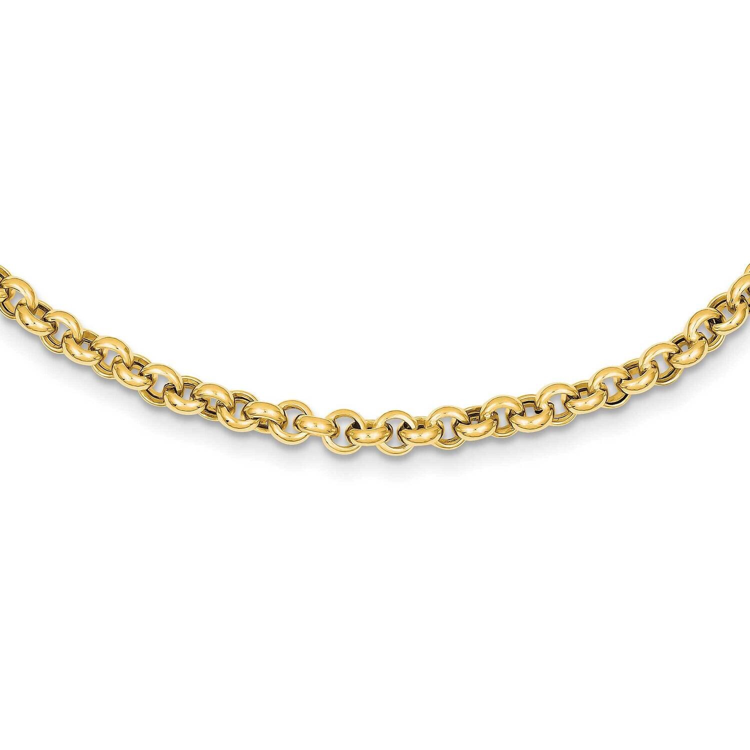 18 Inch 5mm Polished Fancy Rolo Link Necklace 10k Gold 10SF417-18