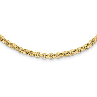 18 Inch 5mm Polished Fancy Rolo Link Necklace 10k Gold 10SF417-18, MPN: 10SF417-18,