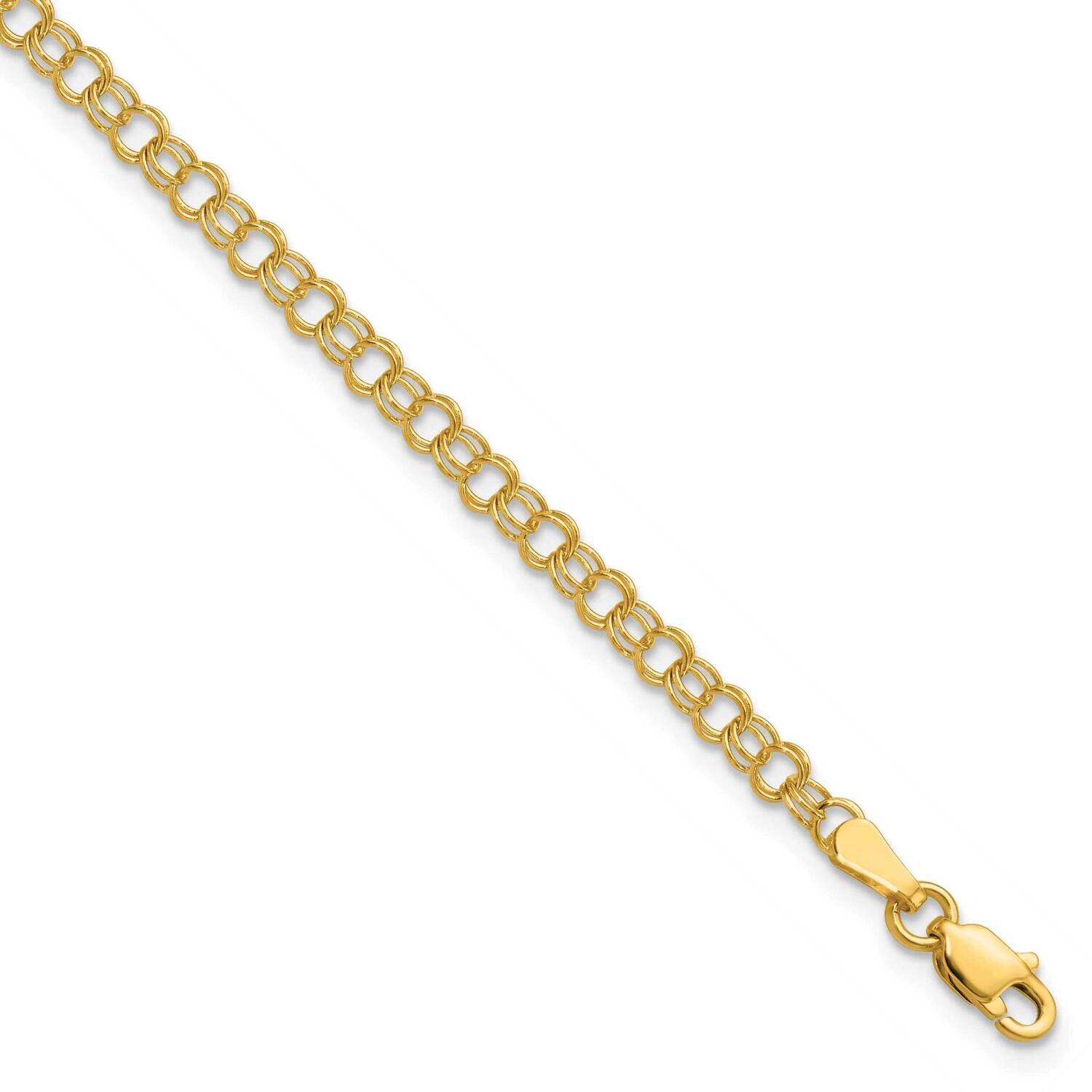 3.5mm Solid Double Link Charm Bracelet 5.5 Inch 10k Gold 10DO554-5.5, MPN: 10DO554-5.5,