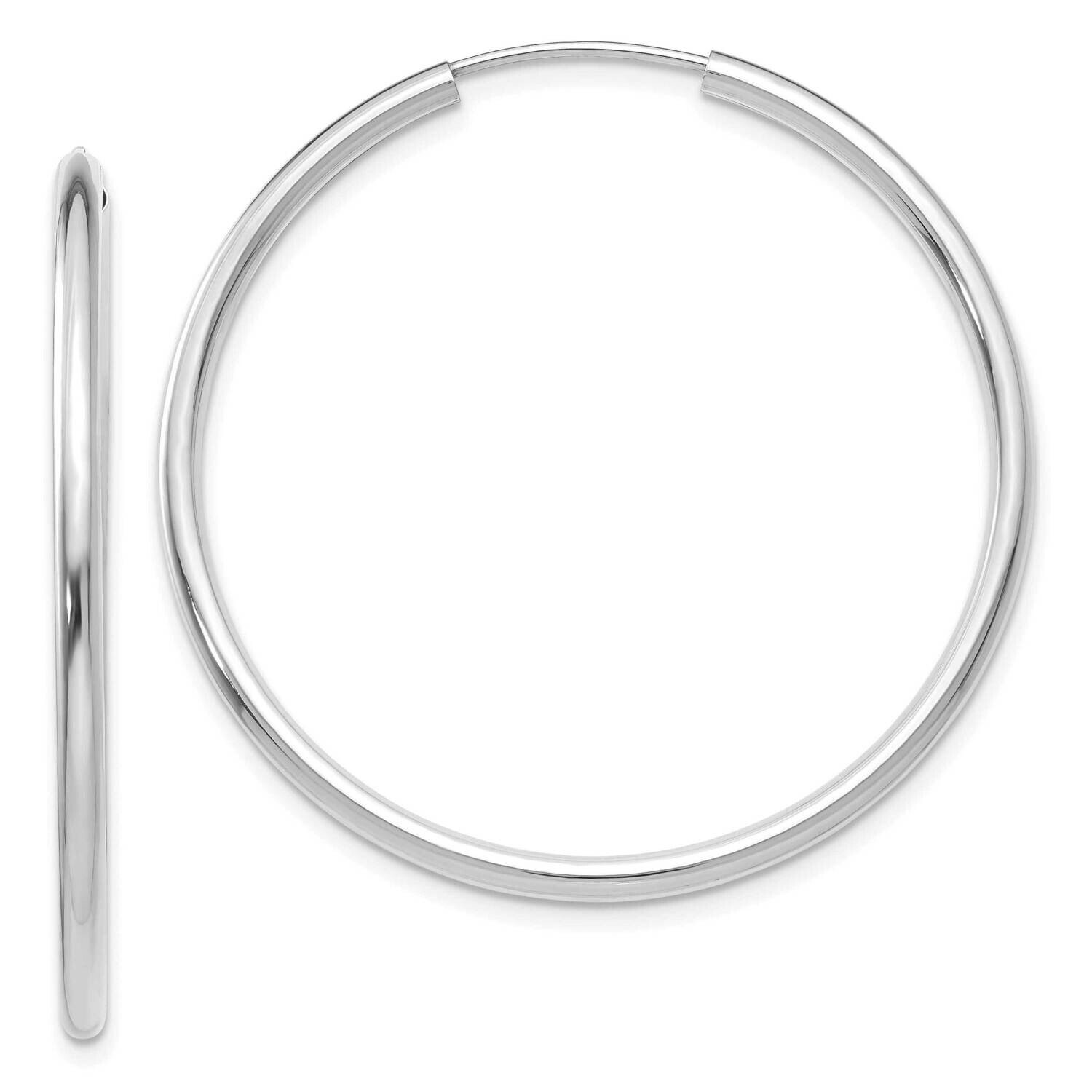 Polished Endless 2mm Hoop Earrings 10k White Gold 10H995, MPN: 10H995,