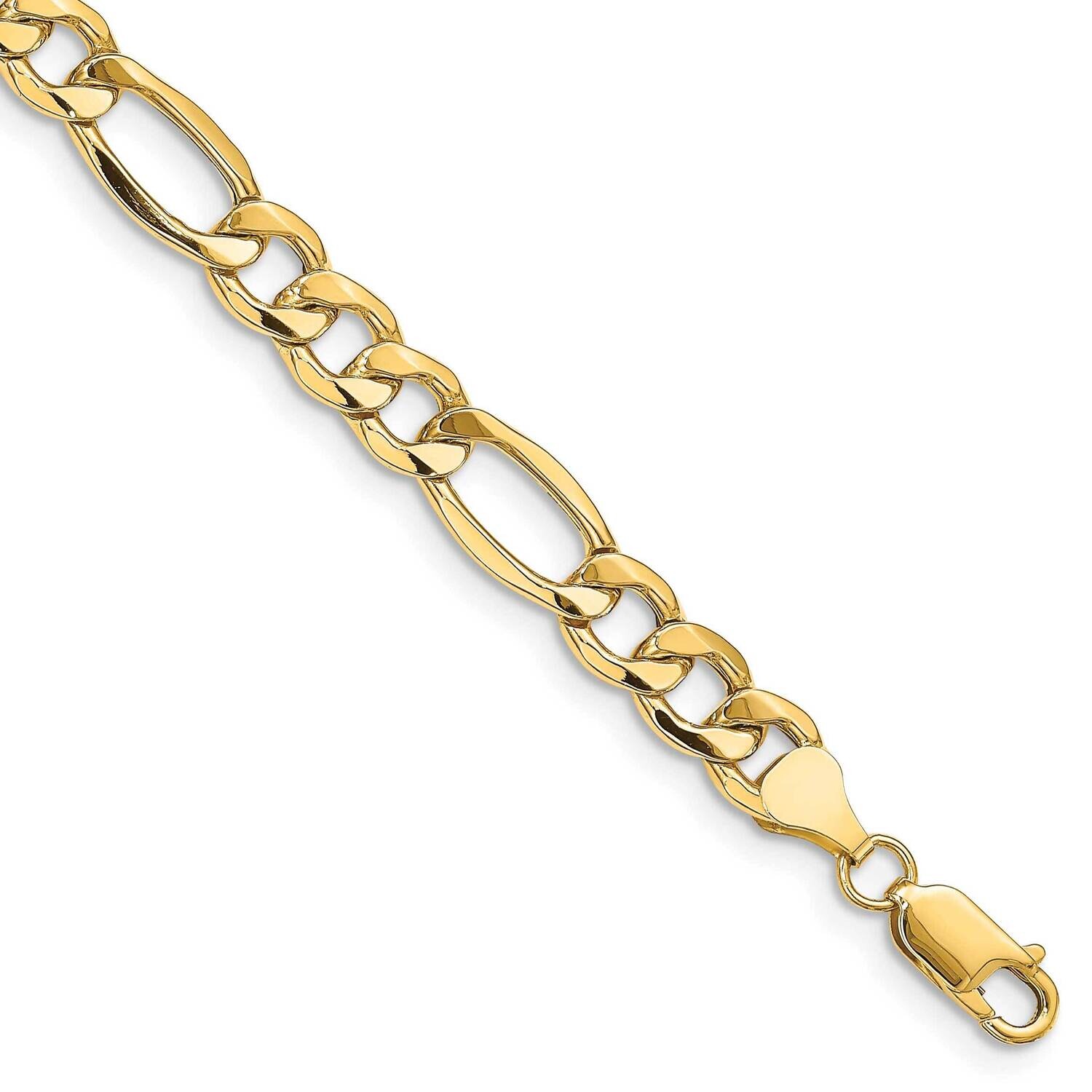 8.5mm Semi-Solid Figaro Chain 9 Inch 10k Gold 10BC190-9 by Men&#39;s Jewelry and Accessories, MPN: 10BC…