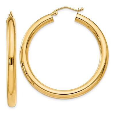 4mm Lightweight Tube Hoop Earrings 10k Polished Gold 10T947L, MPN: 10T947L,