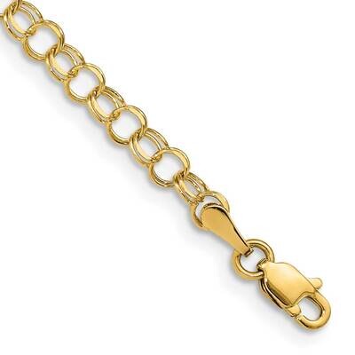 Solid Double Link Charm Bracelet 7 Inch 10k Gold 10DO507-7, MPN: 10DO507-7,