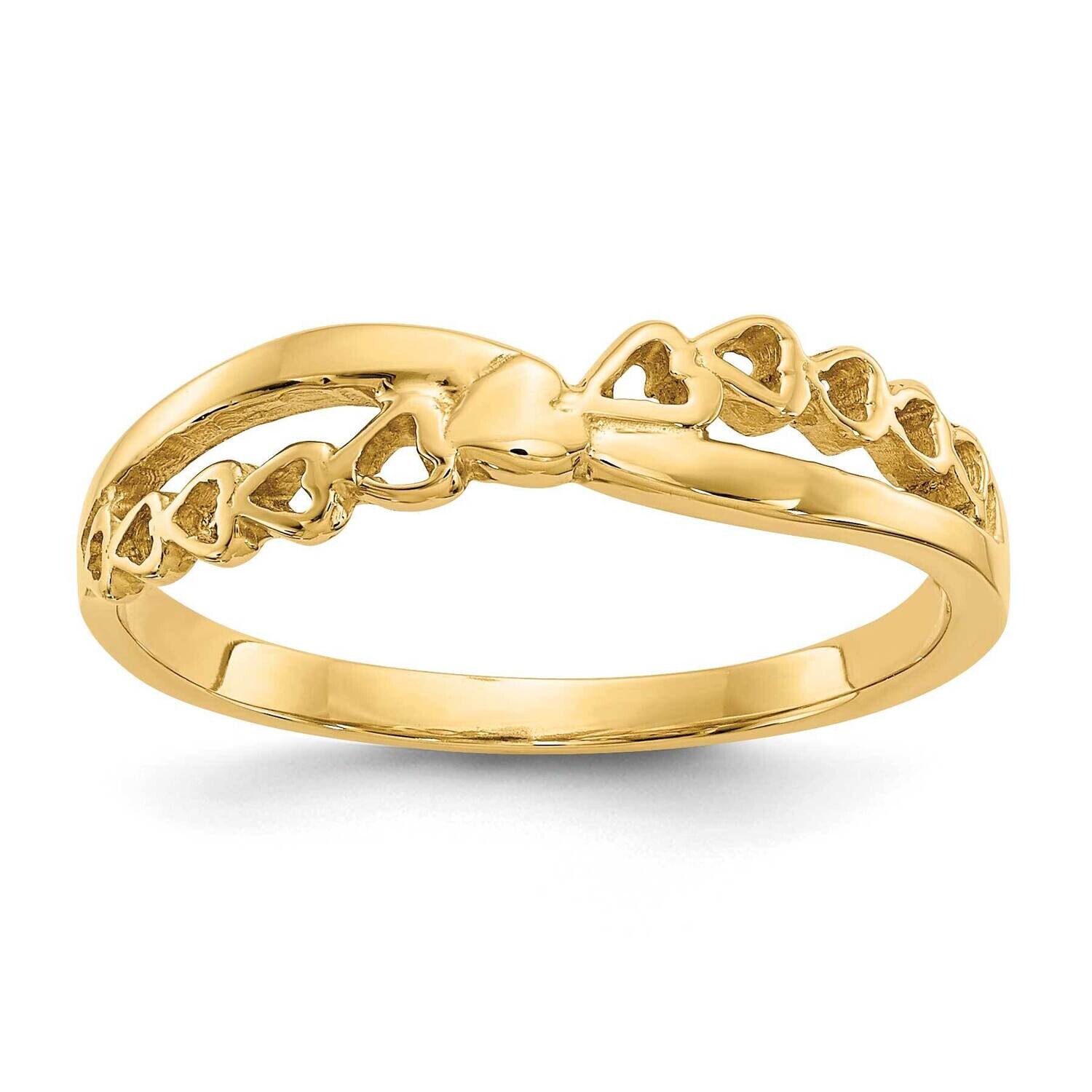 Criss Cross Pattern Hearts Ring 10k Polished Gold 10K4568, MPN: 10K4568,