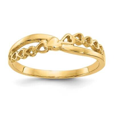Criss Cross Pattern Hearts Ring 10k Polished Gold 10K4568, MPN: 10K4568,