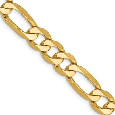 7.5mm Flat Figaro Chain 28 Inch 10k Gold 10FG200-28, MPN: 10FG200-28,