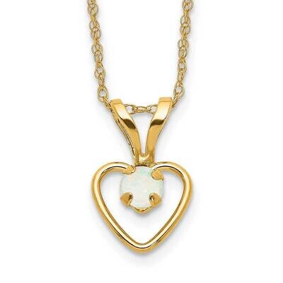Madi K 3mm Opal Heart Necklace 10k Gold 10GK412-15, MPN: 10GK412-15,