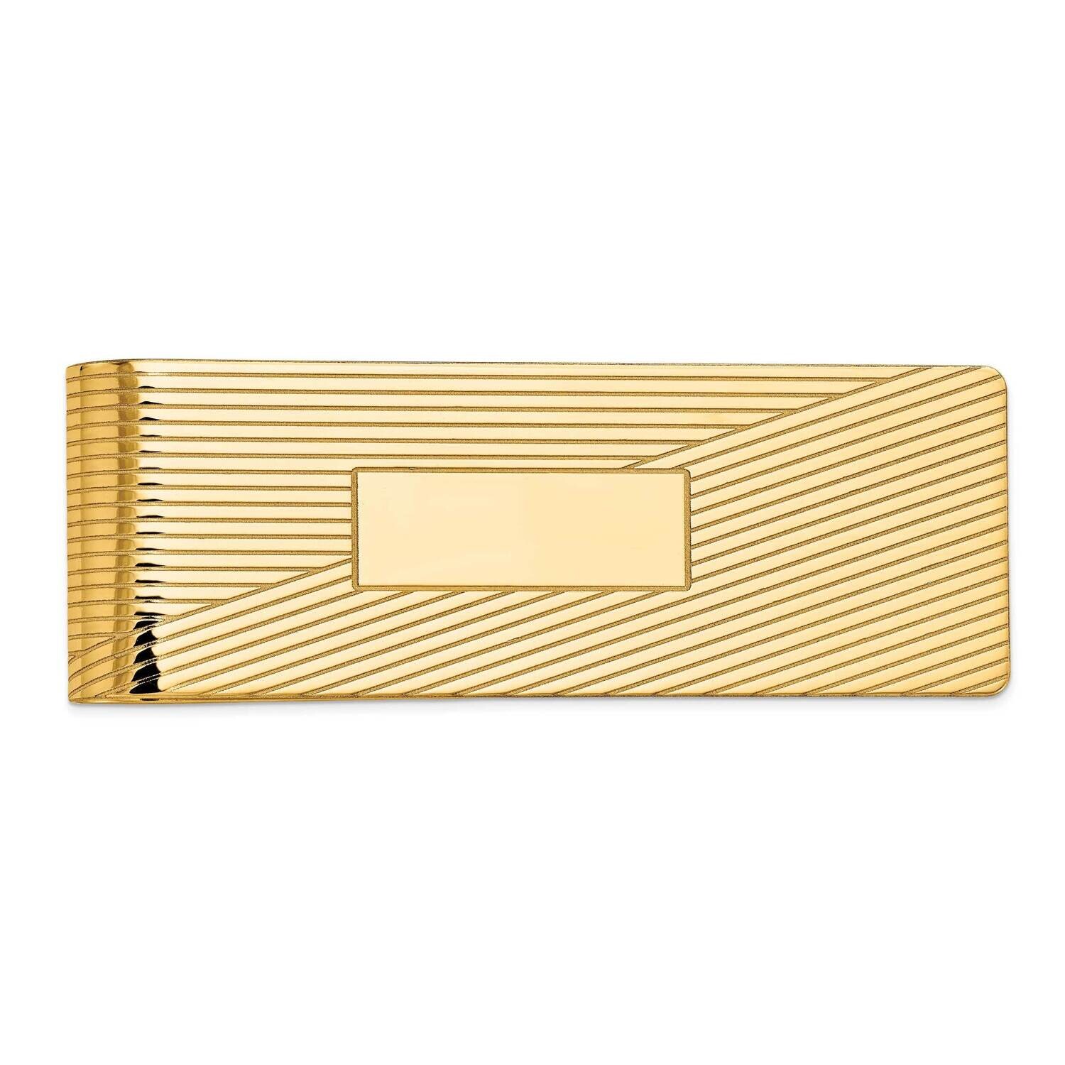 Men&#39;s Grooved Polished Money Clip 10k Gold 10MC51 by Men&#39;s Jewelry and Accessories, MPN: 10MC51,