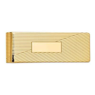 Men&#39;s Grooved Polished Money Clip 10k Gold 10MC51 by Men&#39;s Jewelry and Accessories, MPN: 10MC51,
