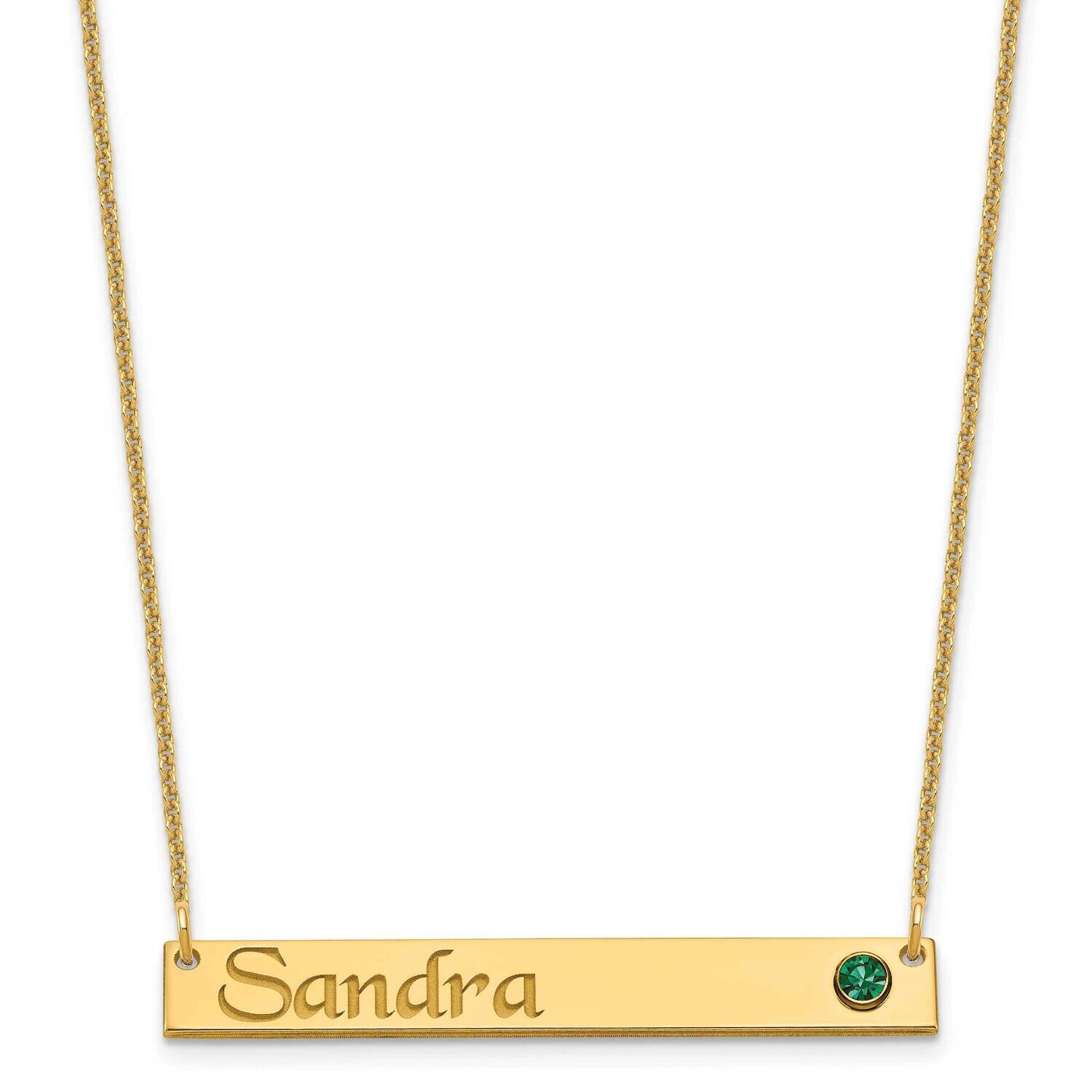 Personalized Bar 14K Bezel Birthstone Necklace 10k Gold 10XNA1090Y, MPN: 10XNA1090Y, 196904159392