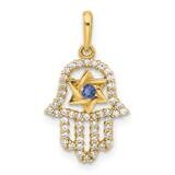 CZ Evil Eye Hamsa Charm 10k Polished Gold 10C1503 by Men&#39;s Jewelry and Accessories, MPN: 10C1503,