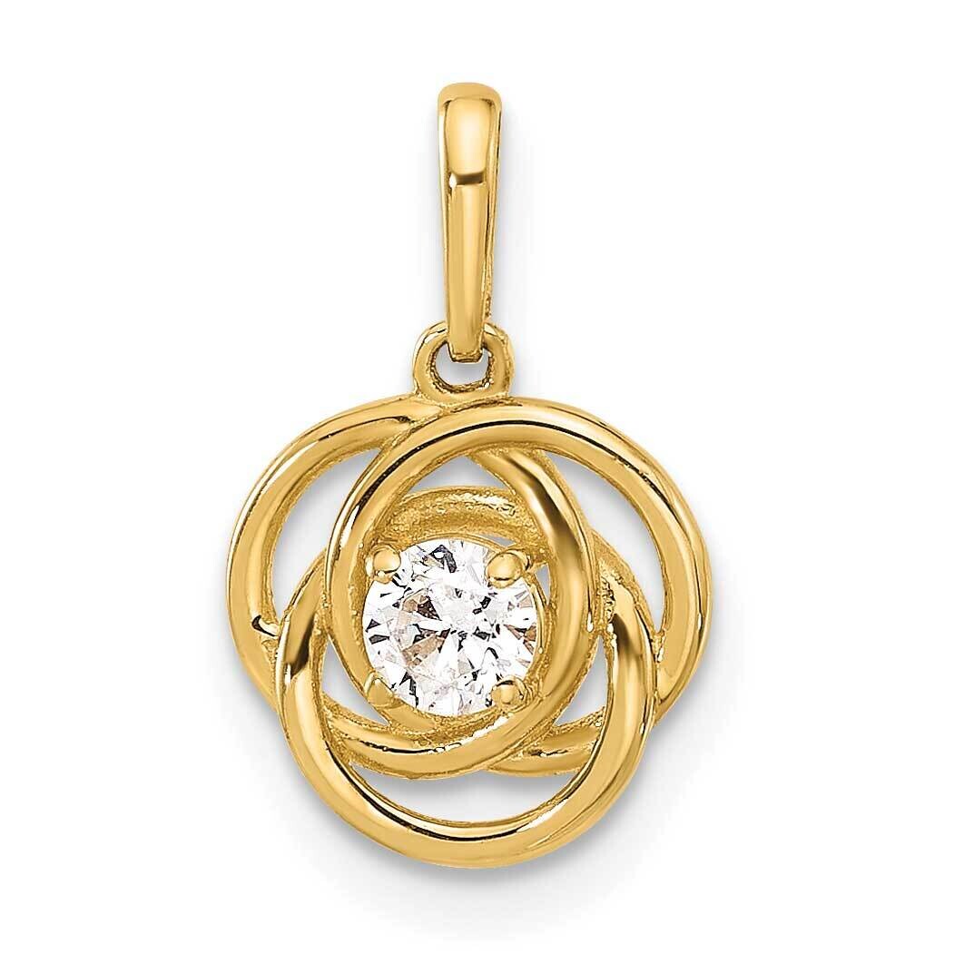 CZ Love Knot Charm 10k Polished Gold 10C1483, MPN: 10C1483,