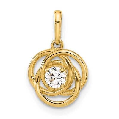 CZ Love Knot Charm 10k Polished Gold 10C1483, MPN: 10C1483,